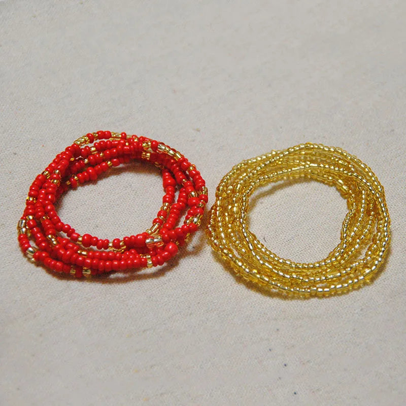 Acrylic Waist Bead Set Two-Piece — Multicolor | KIMLUD