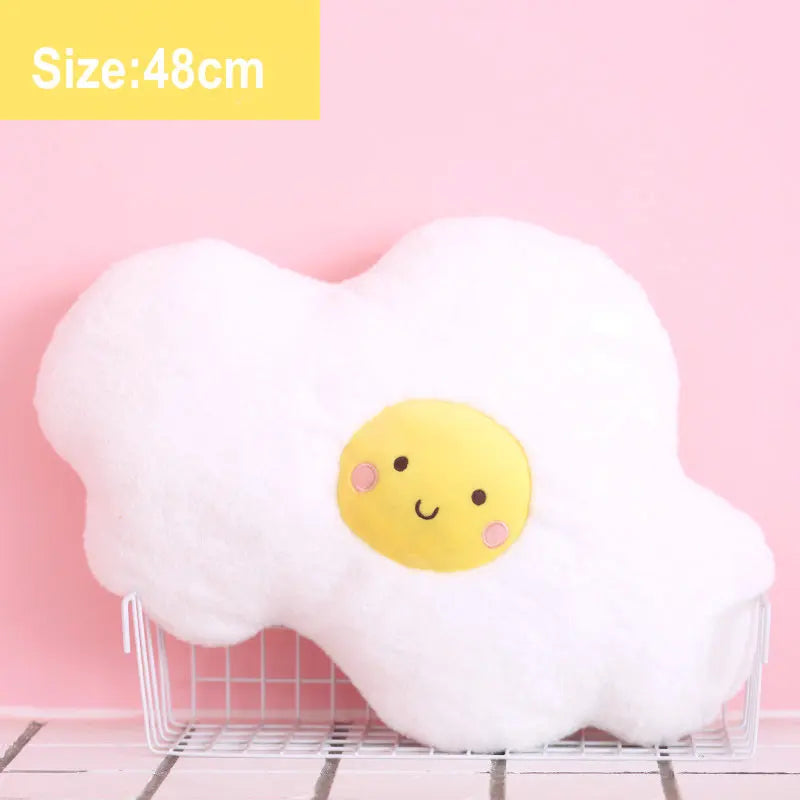 Cute Emotion Face Weather Pillow Stuffed Plush Thunder Dark Clouds Rainbow White Cloud Cushion Baby Bed Room Decor Home Decor