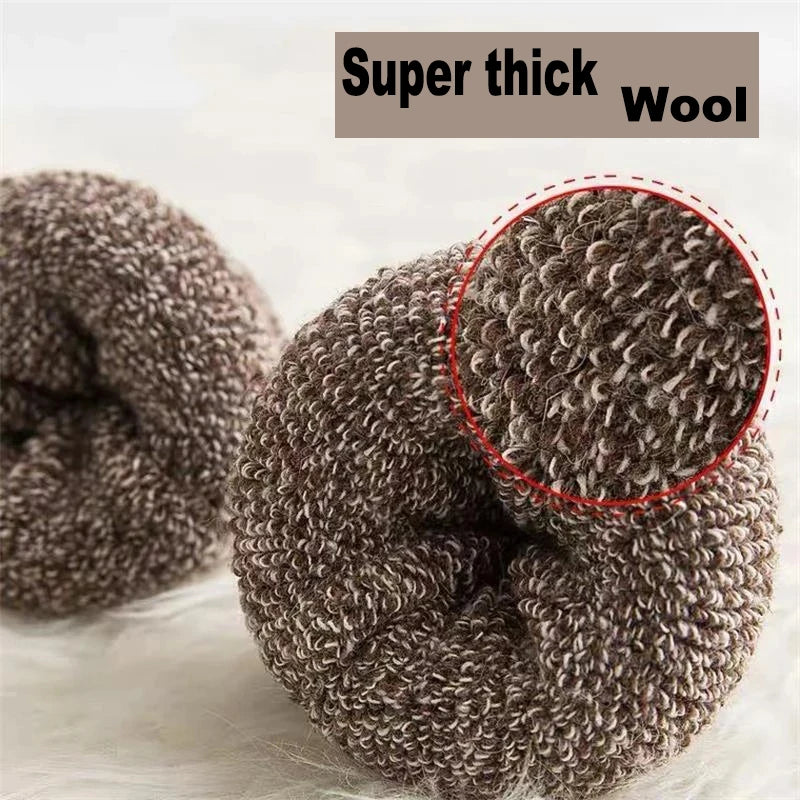 Thermal Wool Socks Winter Keeps Warm — Black | KIMLUD