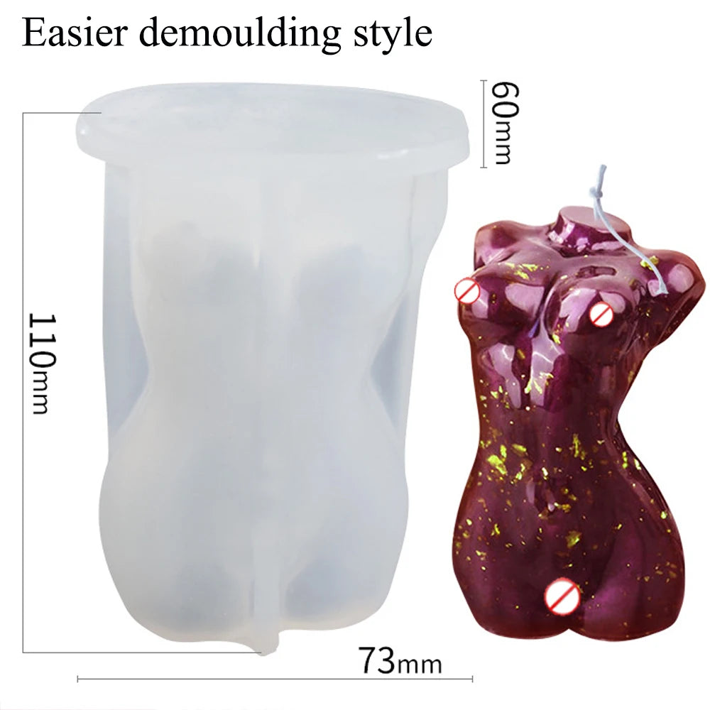 KIMLUD, 3D Body Silicone Candle Mold DIY Creative Men Women Human Plaster Epoxy Resin Aromath Soap Molds Art Craft Home Decoration, KIMLUD Womens Clothes