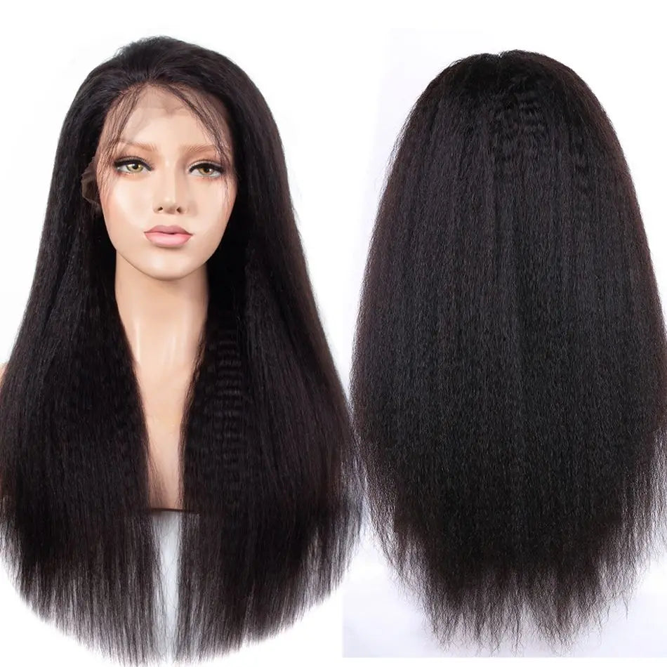 Human Hair Lace Front Wig 13x4 Deep Wave Glueless — Natural Color | KIMLUD
