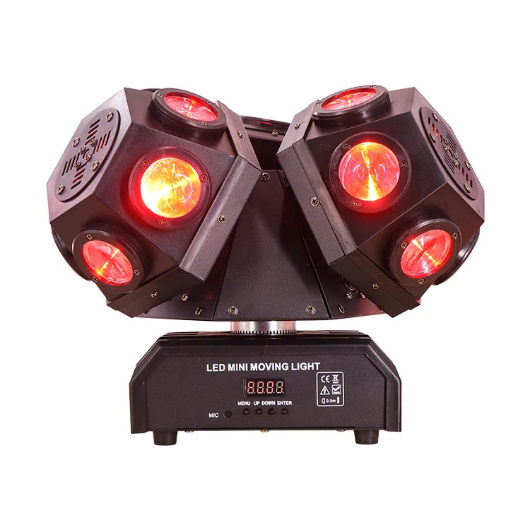 Aluminum Three-Head Beam Moving Head Light RGBW 200W — Black | KIMLUD