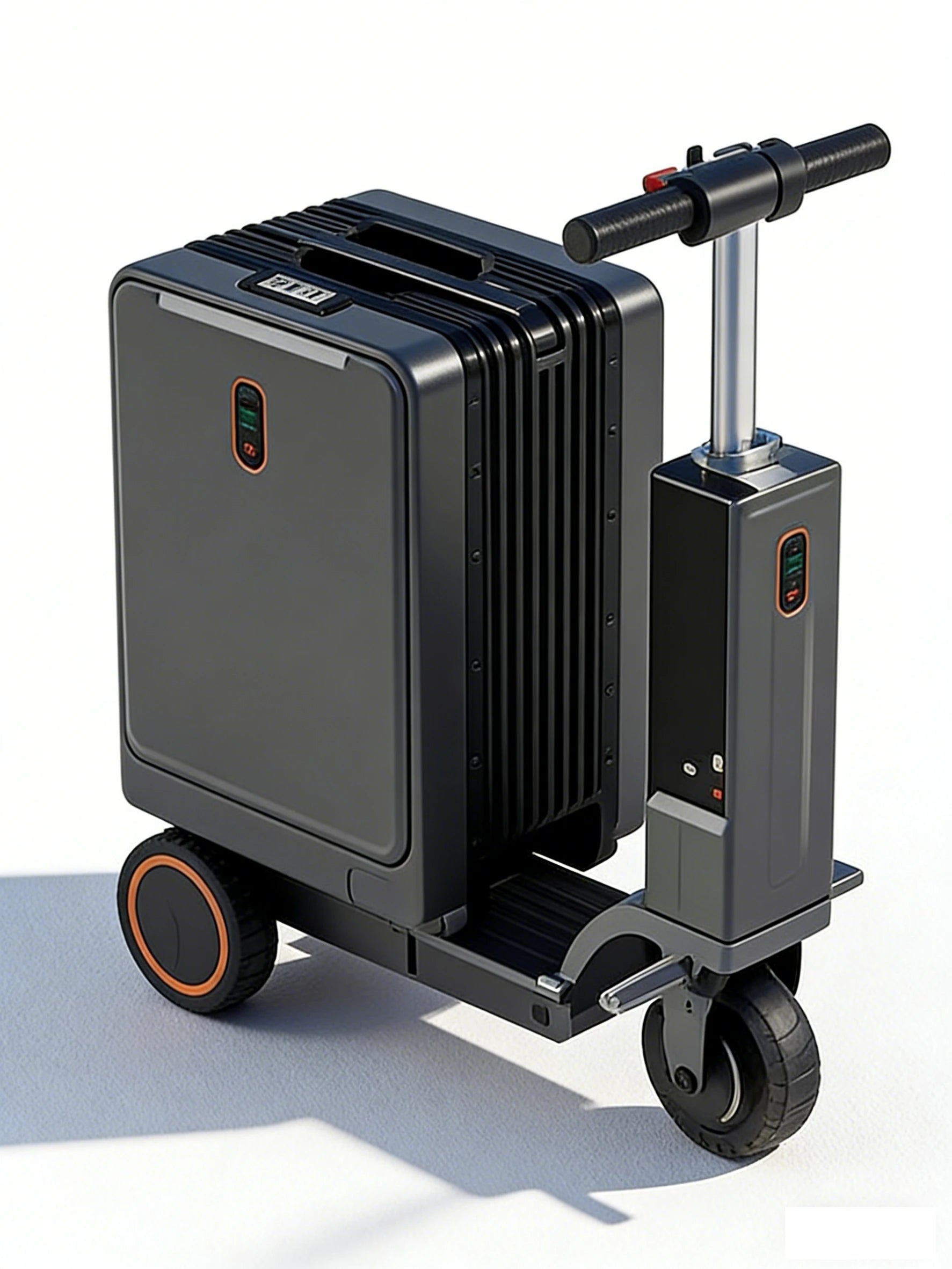Motorized ABS Exterior Suitcase Telescopic Handle — Bright Orange | KIMLUD