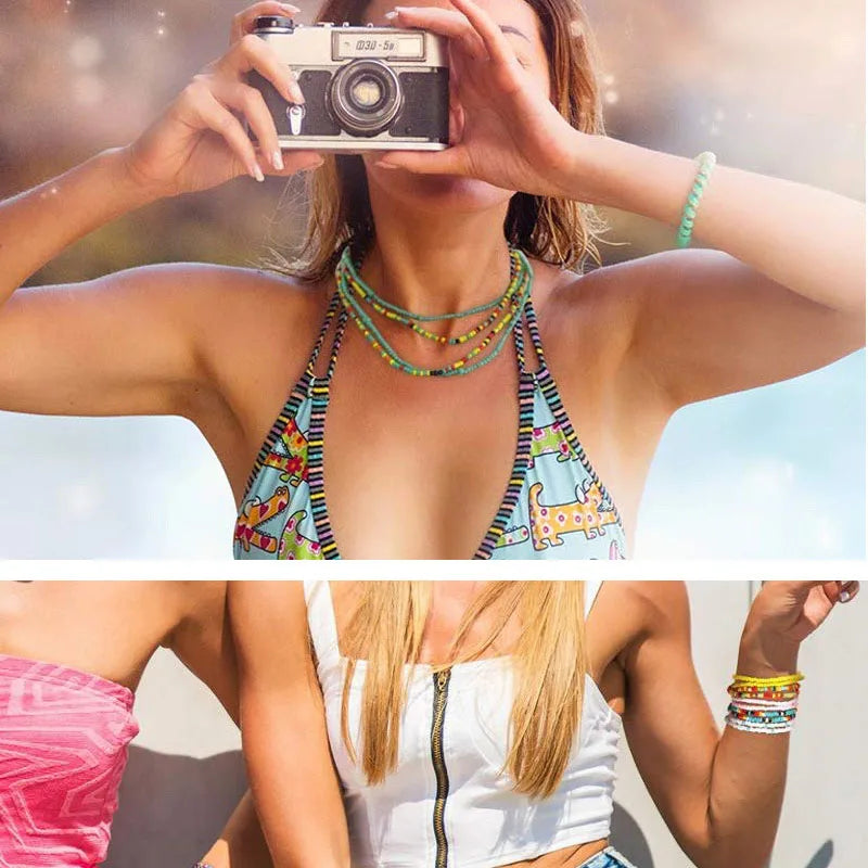Acrylic Waist Bead Set Two-Piece — Multicolor | KIMLUD