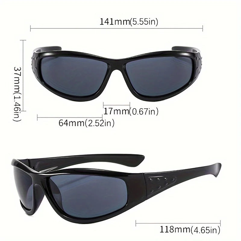 Y2K Eyewear Unisex Half Rim Polarized — Black | KIMLUD