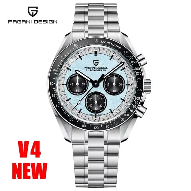 New Version PAGANI DESIGN 1701 Luxury Men Quartz Chronograph Wrist Watches VK63 Movement Stainless Steel Sport Waterproof Clock