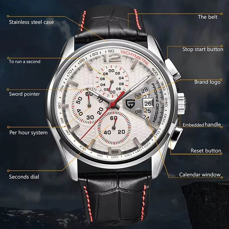 Elegant Leather Quartz Wristwatch — Black | KIMLUD