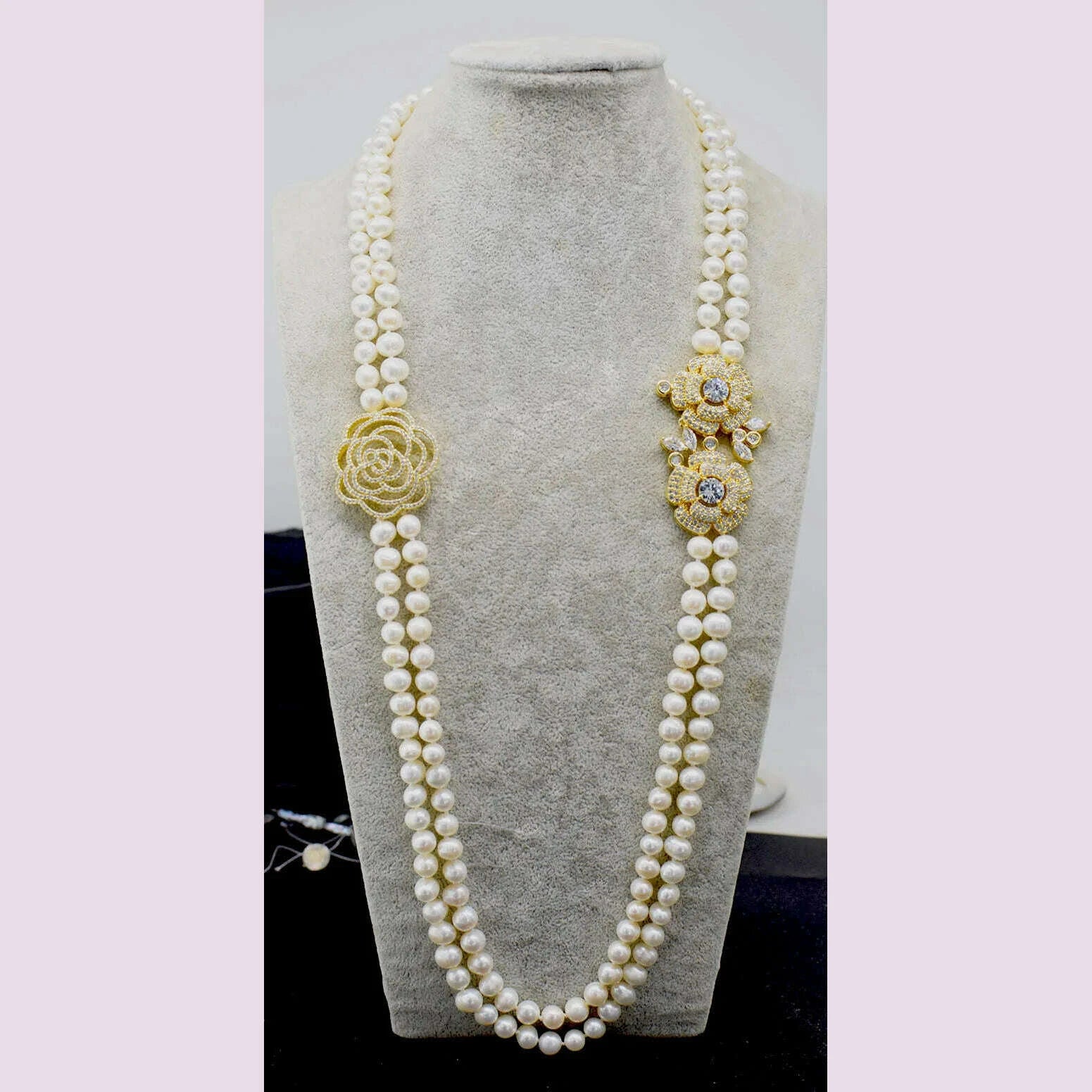 2rows-freshwater-pearl-whitegray-round-8-9mm-necklace-24-26-fppj-wholesale-for-woman-gift-kimlud-kimlud-33912927