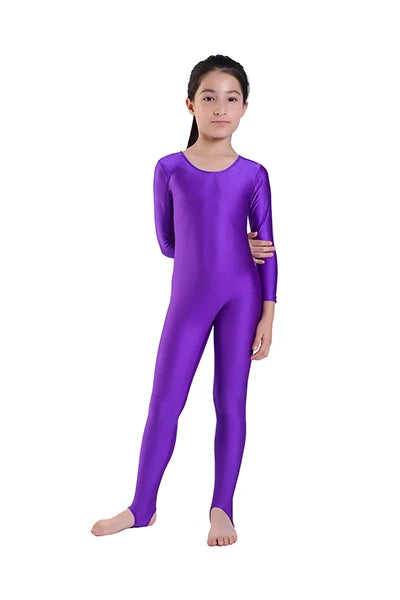 Unitard - Long Sleeve - Nylon Elastane - Children's | KIMLUD