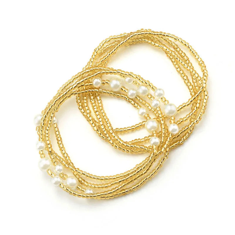 Acrylic Waist Bead Set Two-Piece — Multicolor | KIMLUD