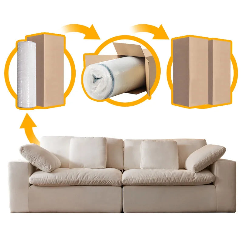 L Shaped Memory Foam Compressed Sofas Modern Modular Luxury Furniture Compressed Sofas Empty Sectional Canape Sponge Roll Sofas
