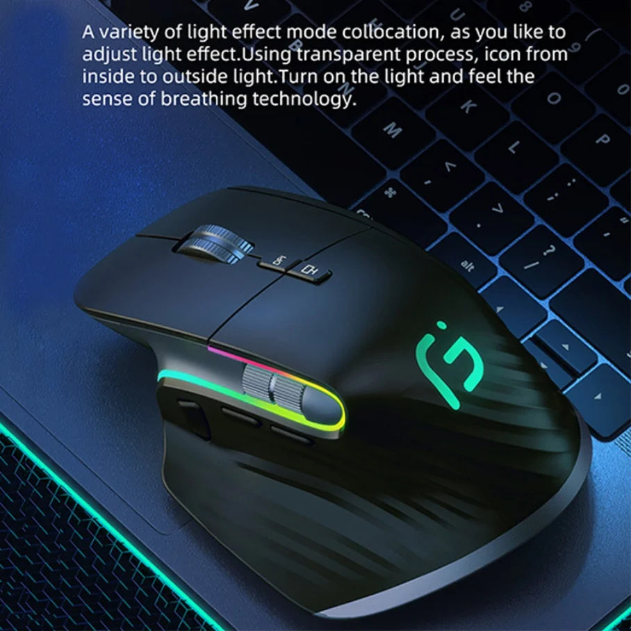 2.4G Wireless Vertical Optical Gaming Mouse RGB 4000 CPI Rechargeable  Ergonomic Right Steering mouse for computer/laptop