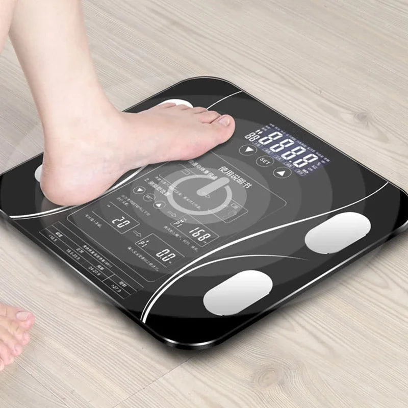 Smart Body Fat Scale With Bluetooth App And LED Digital Display — Rose Pink | KIMLUD