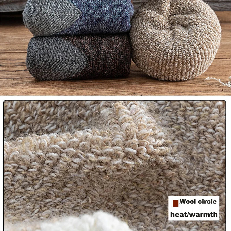 Thermal Wool Socks Winter Keeps Warm — Black | KIMLUD