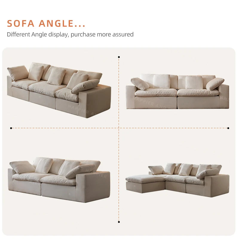 Memory Foam Modular L-Shaped Sofa Set With Cushioned Comfort And Fabric Upholstery — Grey | KIMLUD