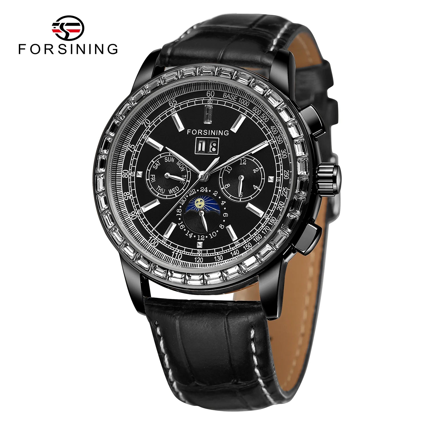 Rose Gold Stainless Steel Men's Wrist Watch Tourbillon Chronograph Leather Strap — Rose Gold | KIMLUD