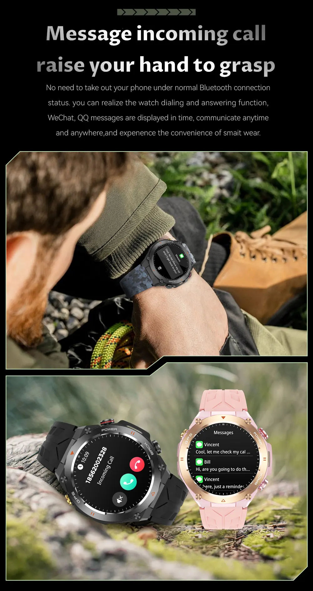 VALDUS AI Voice Assistant  650mAh Battery for Long Standby Waterproof Smartwatch Support Weather Forecast KC82 Smart Watch