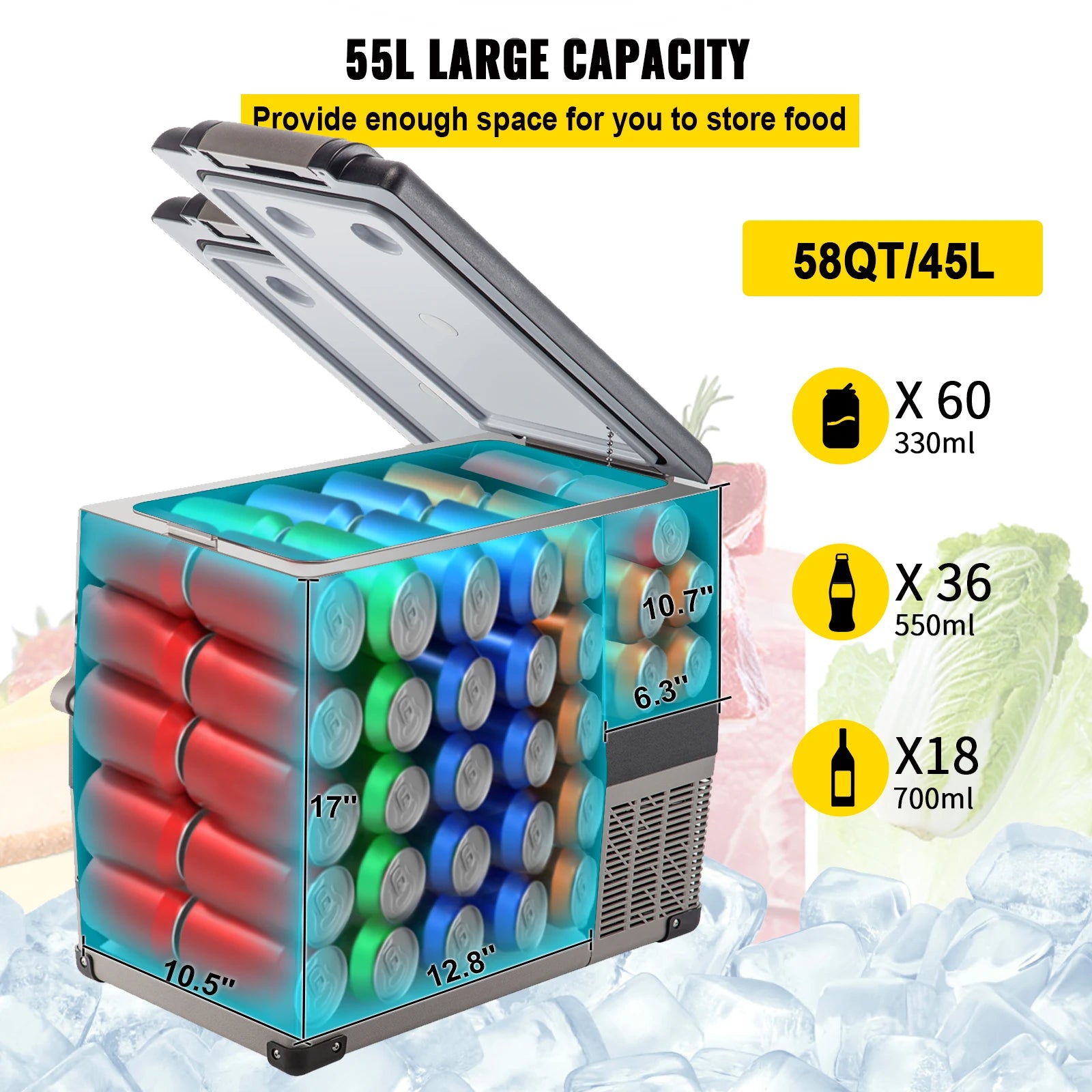 Portable Car Refrigerator 20L Premium — Black | KIMLUD