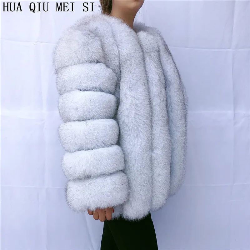 Women's clothing fur coat  red fox coat vertical stripe silver fox red fox fur coat  fox fur coat women's natural fur coat coat
