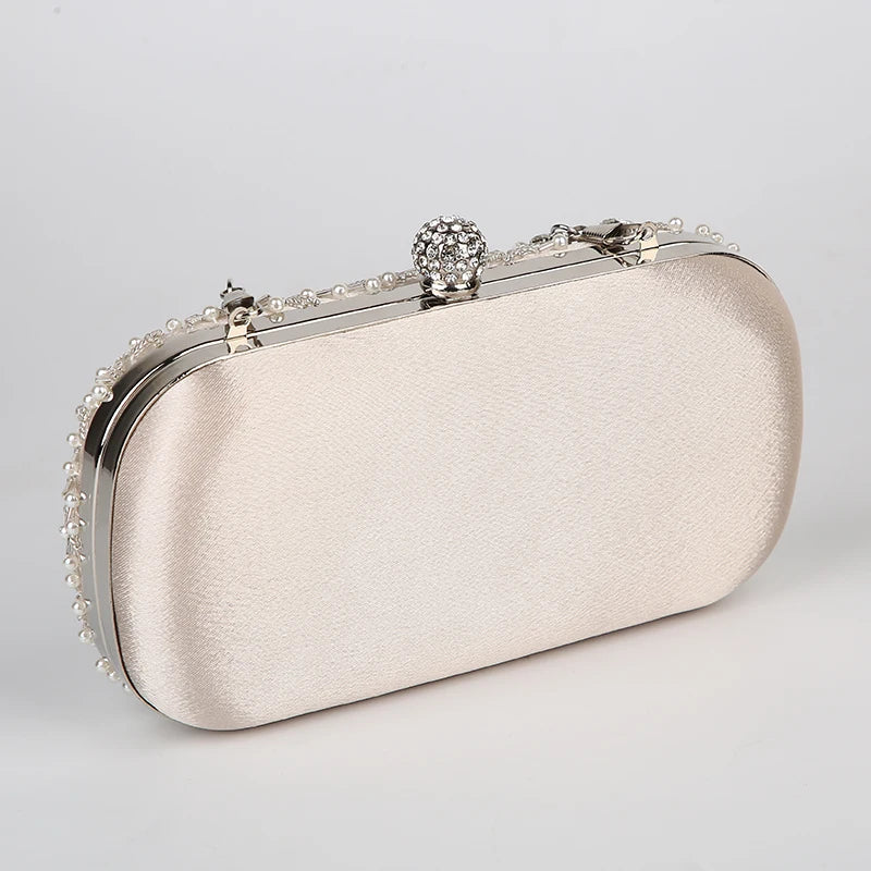 Women's Clutch Bag Crystal Pearl Clutch Purse Luxury Handbag Embroidery Evening Bag Wedding Bag for Bridal Shoulder Bag ZD1529