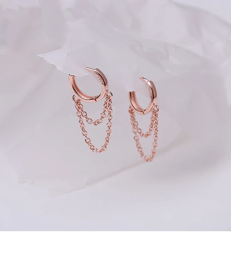 REETI 925 Sterling Silver Earrings for Women Fashion Jewelry Chain Tassel Earring