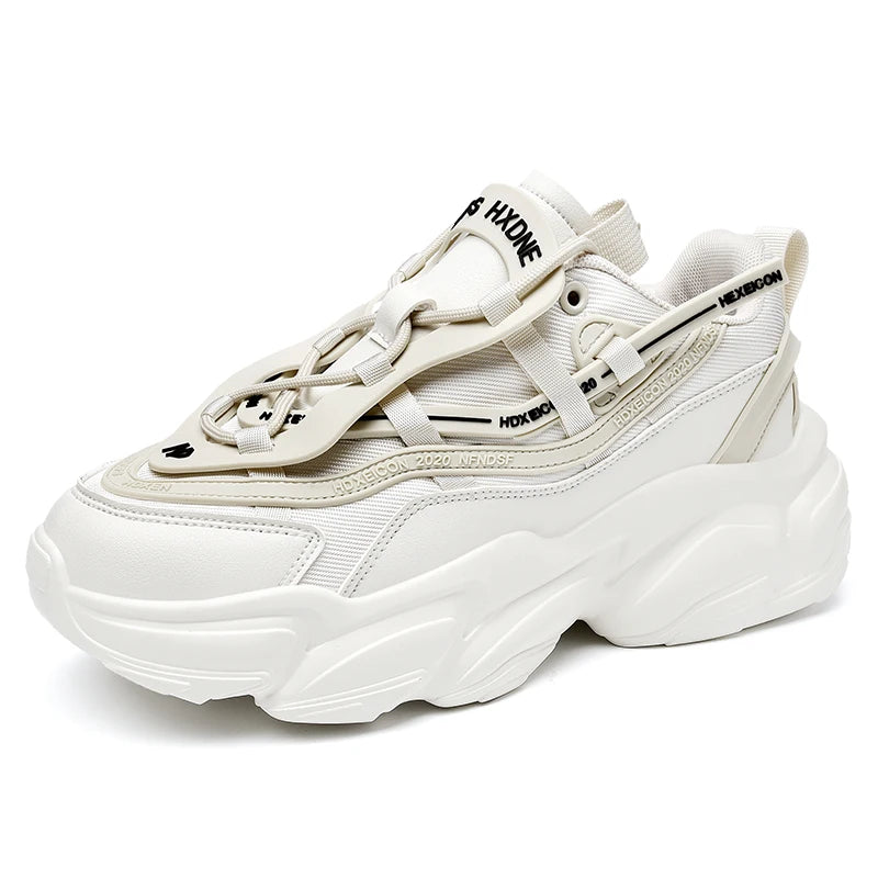 Sculpted Cloud-Cushioned Sneakers — White | KIMLUD