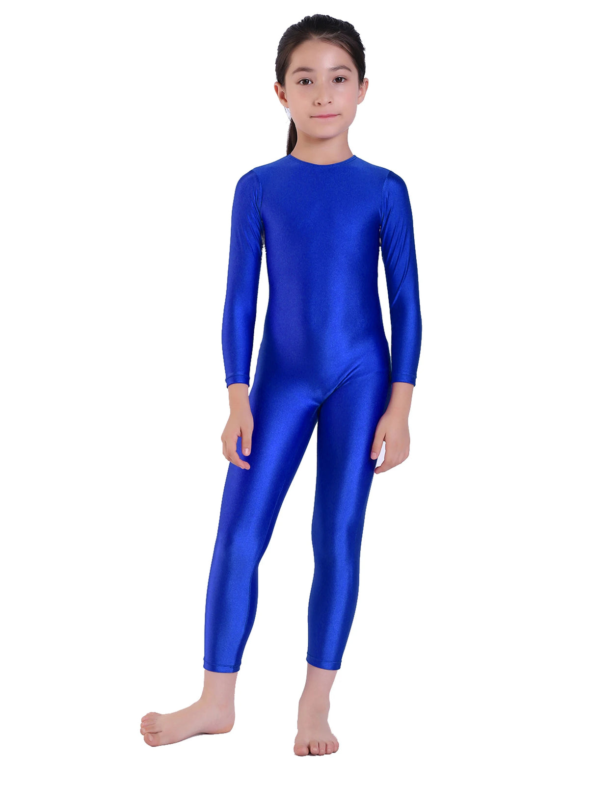 Kids Unitard – Long Sleeve – Nylon Spandex – Black | KIMLUD