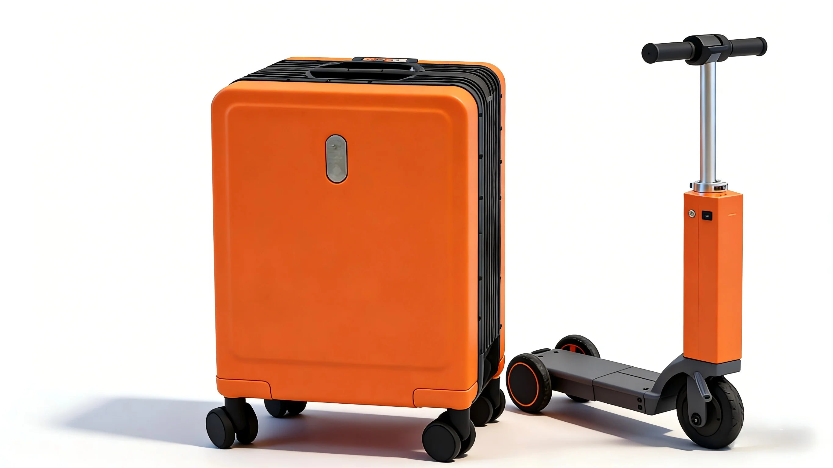 Motorized ABS Exterior Suitcase Telescopic Handle — Bright Orange | KIMLUD