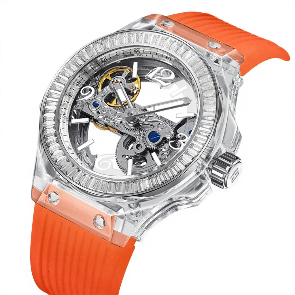 Stainless Steel Hollow Design Watch — Black | KIMLUD