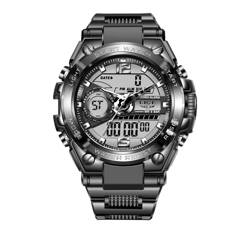 Digital Military Solid Quartz Watch — Black | KIMLUD
