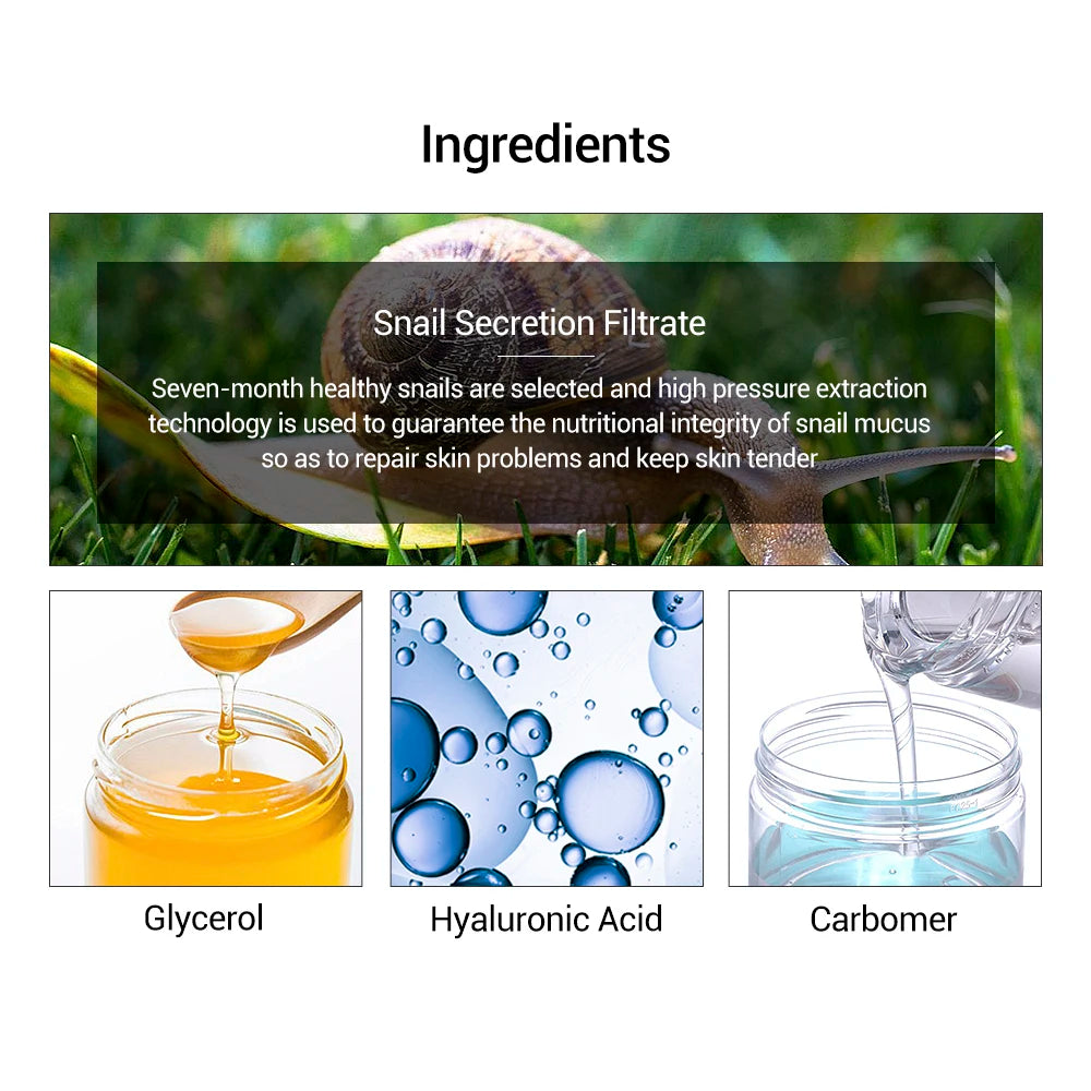 Hyaluronic Acid Serum Snail Essence — Clear | KIMLUD