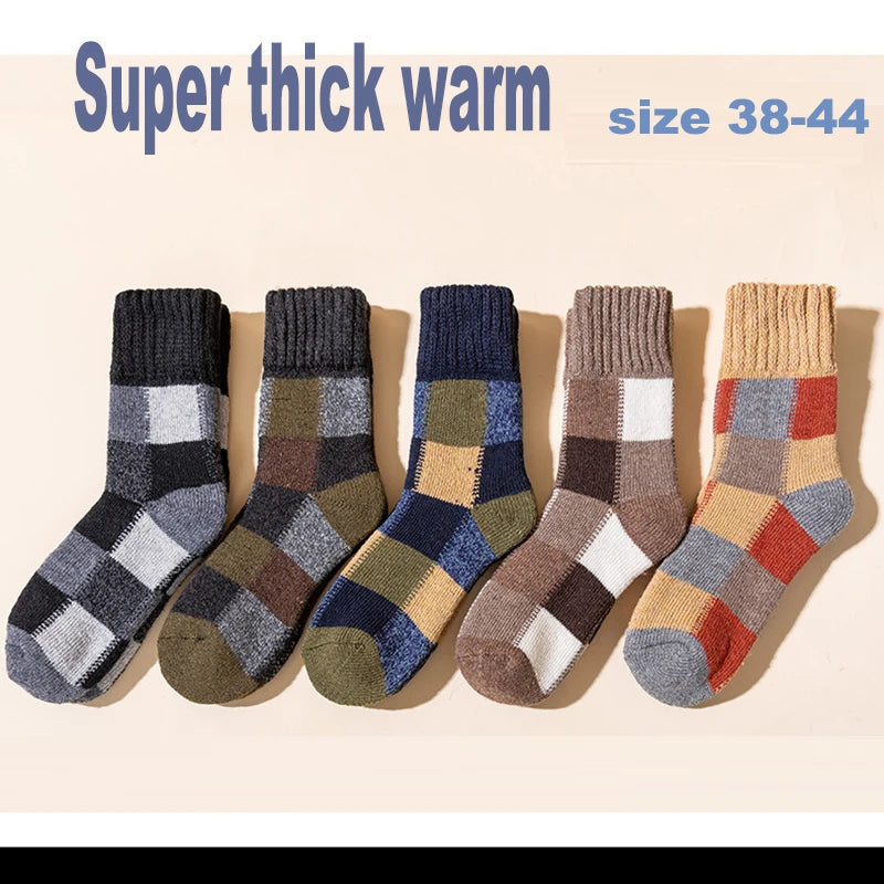 Thermal Wool Socks Winter Keeps Warm — Black | KIMLUD