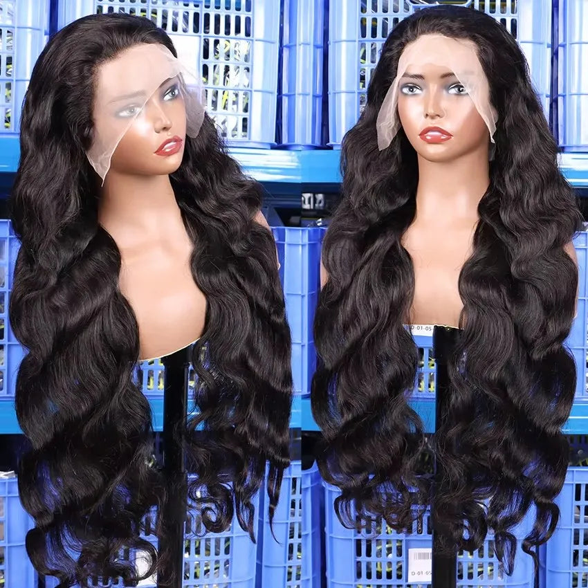 Wholesale 13x4 Deep Wave Lace Front Wigs Human Hair 200% Density Curly Frontal Wigs for Black Women Natural Color 30 Inch