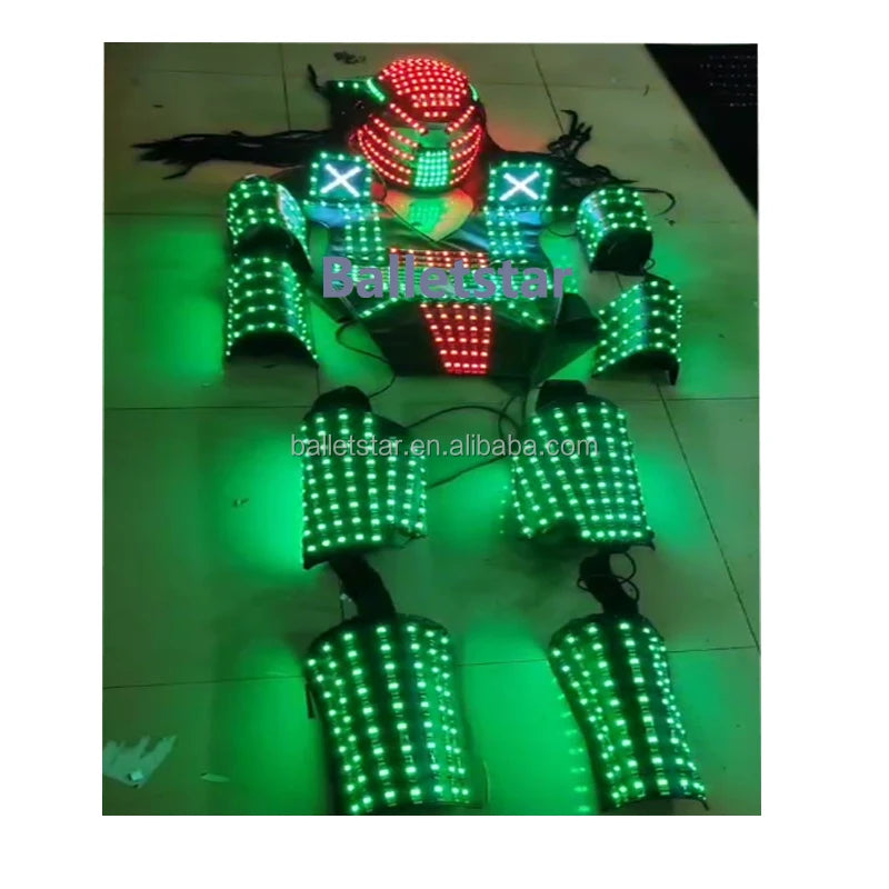 LED Light Robot Stilts Walker Costume — Electric-Blue | KIMLUD