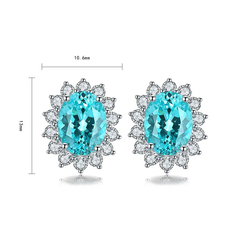 Lab Grown Emerald Stud Earrings 2.2 Carat 925 Silver — Green | KIMLUD