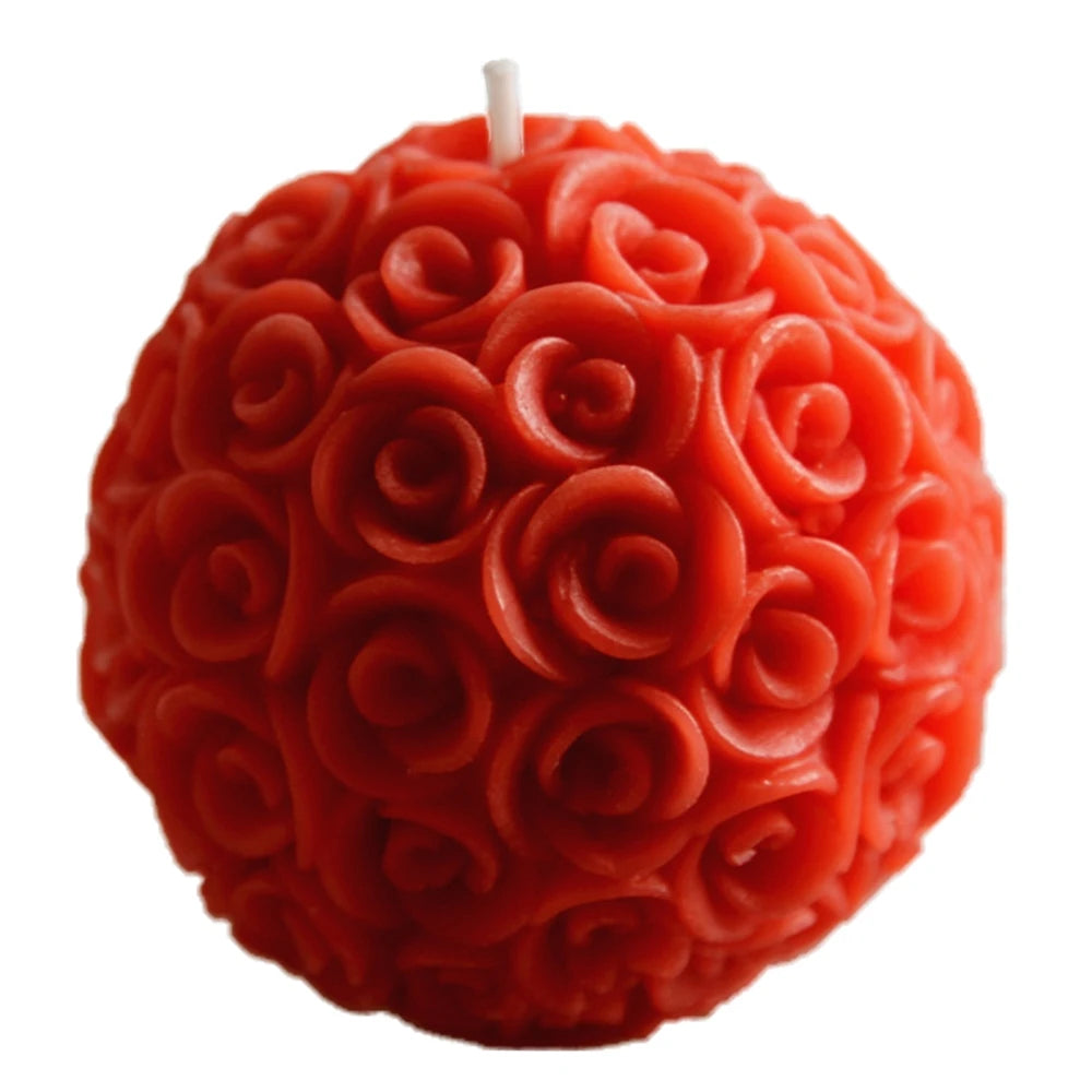 KIMLUD, 3D Rose Shape Ball Candle 7cm Rose Scented Flower Candles Girls Home Birthday Party Decoration Ball Wax Fragrance Candles Gift, KIMLUD Womens Clothes