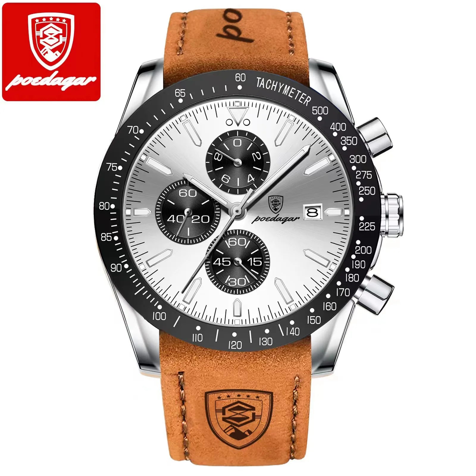 Poedagar 988 P988 Men's Chronograph Quartz Watch Luxury Waterproof Luminous Business Wristwatch for Men Montre Relojes Homme Uhr