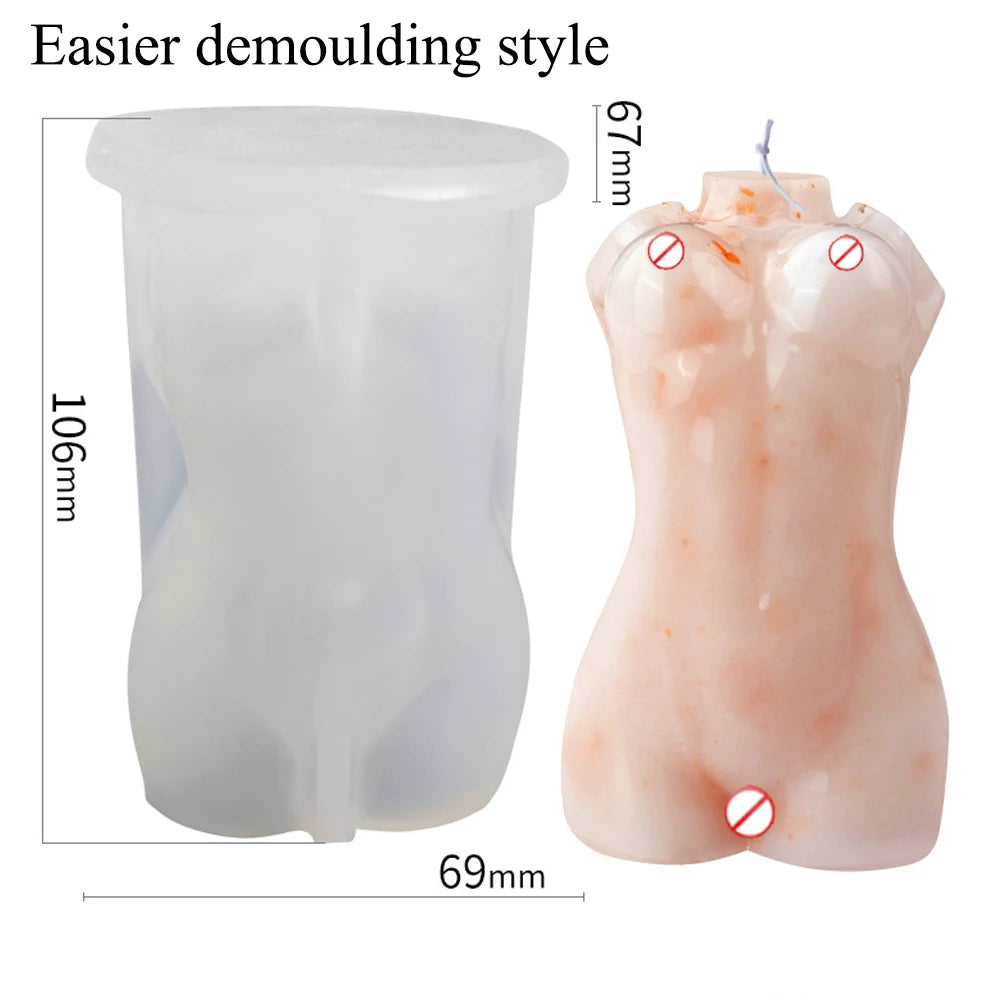 KIMLUD, 3D Body Silicone Candle Mold DIY Creative Men Women Human Plaster Epoxy Resin Aromath Soap Molds Art Craft Home Decoration, KIMLUD Womens Clothes