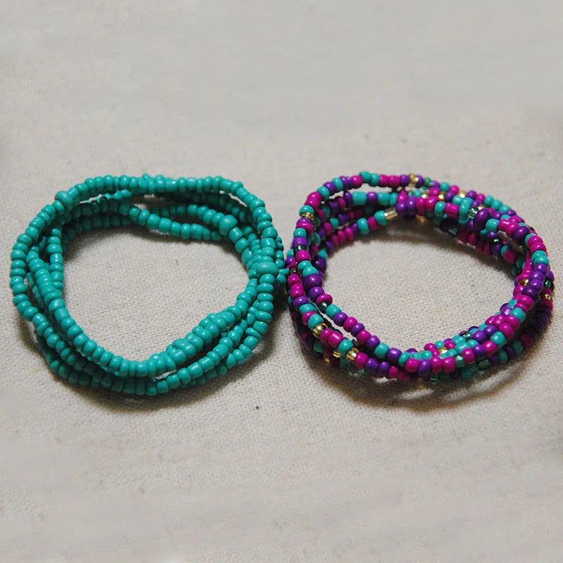 Acrylic Waist Bead Set Two-Piece — Multicolor | KIMLUD