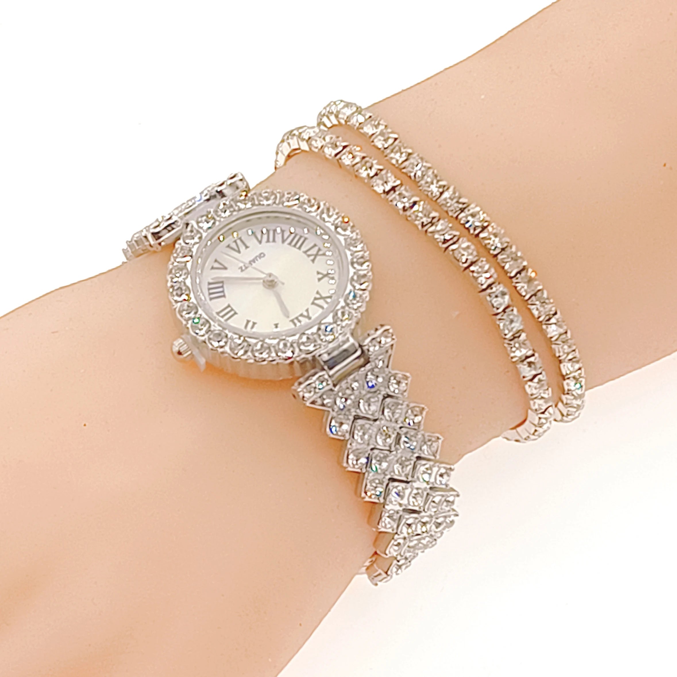 Latest Popular Fashion Gold Plated Bangle Bracelet Watch Wedding Party Gift Birthday Bridal Wristwatch