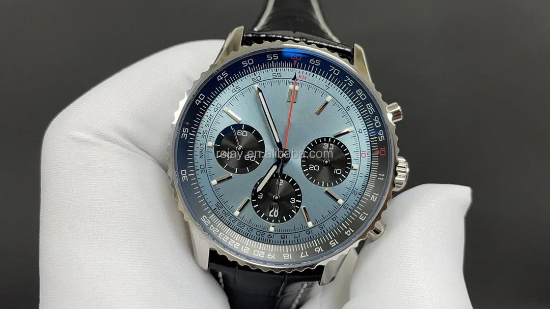 BLS Factory 2023 Feb Men's Pilot Aviation Watch Chronograph Movement Stainless 6 Calendar Display Luminous Watch