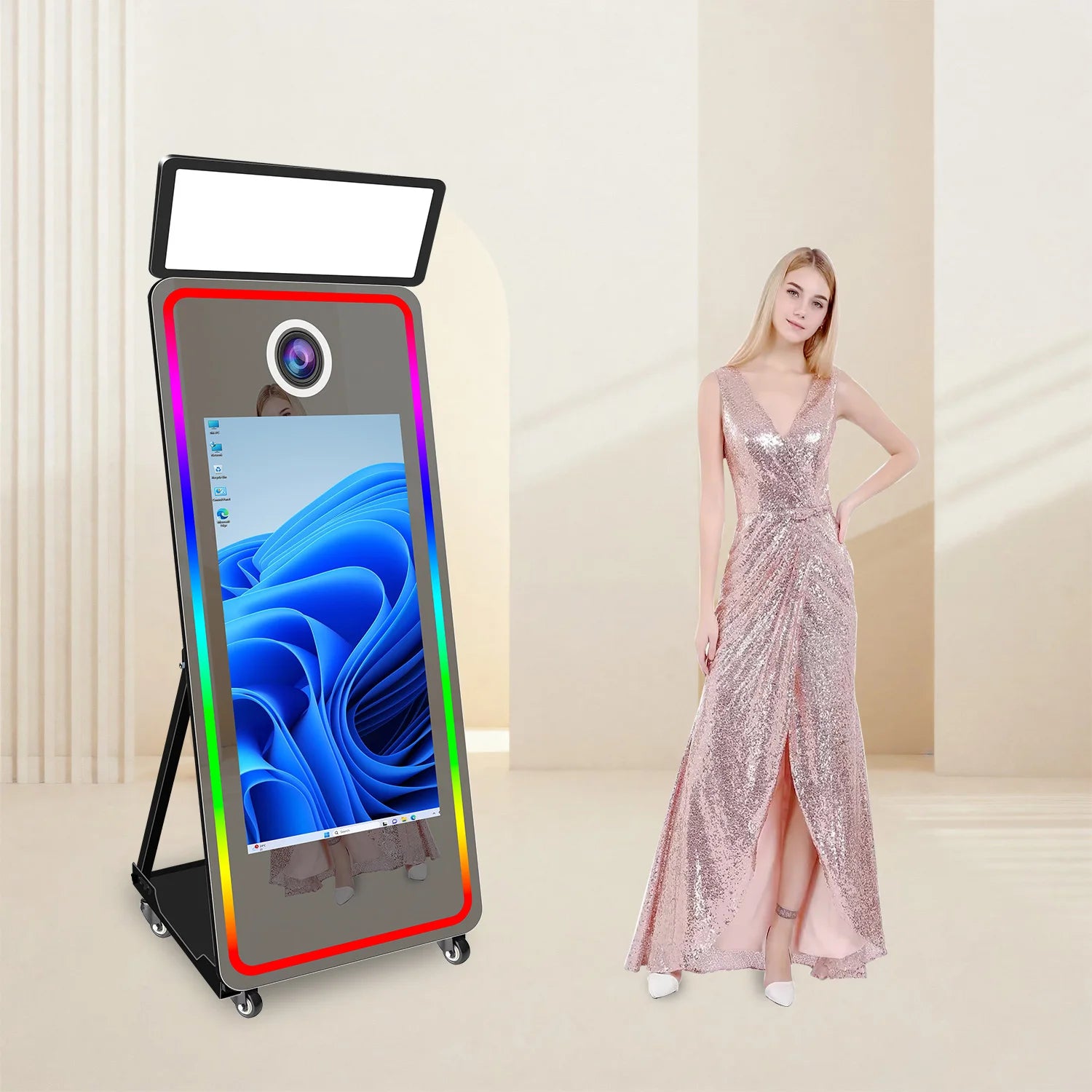 Excellent Magic Mirror Photo Booth With Touch Screen Camera and Printer Selfie Mirror Photobooth Machine for Celebrate Party