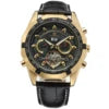 Leather Mechanical Tourbillon Watch — Black | KIMLUD