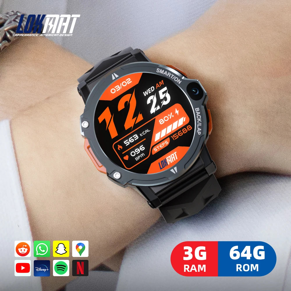 4G Android Smartwatch APPLLP 6 PRO 4+64GB With Dual Camera Video Call GPS Smart Watch With Sim Card