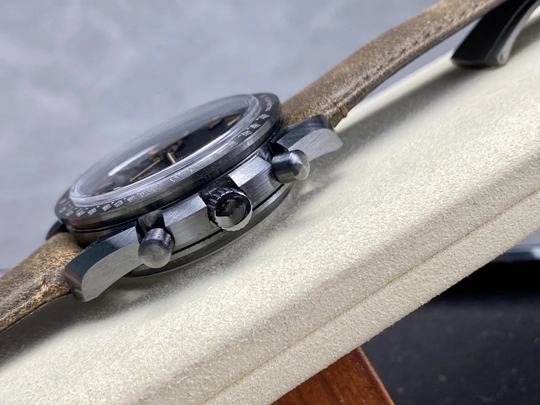 Black Ceramic Chronograph Watch 44mm — Black | KIMLUD