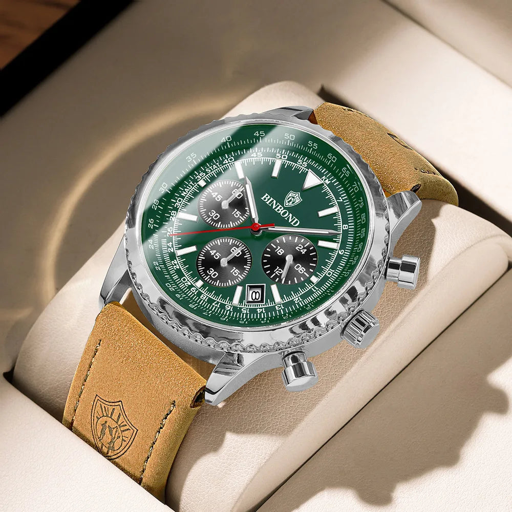 Binbond B6606 6606 Fashion Business Sports Luminous Classic Quartz Watch 30M Waterproof Calendar Creative Clock Men's Wristwatch