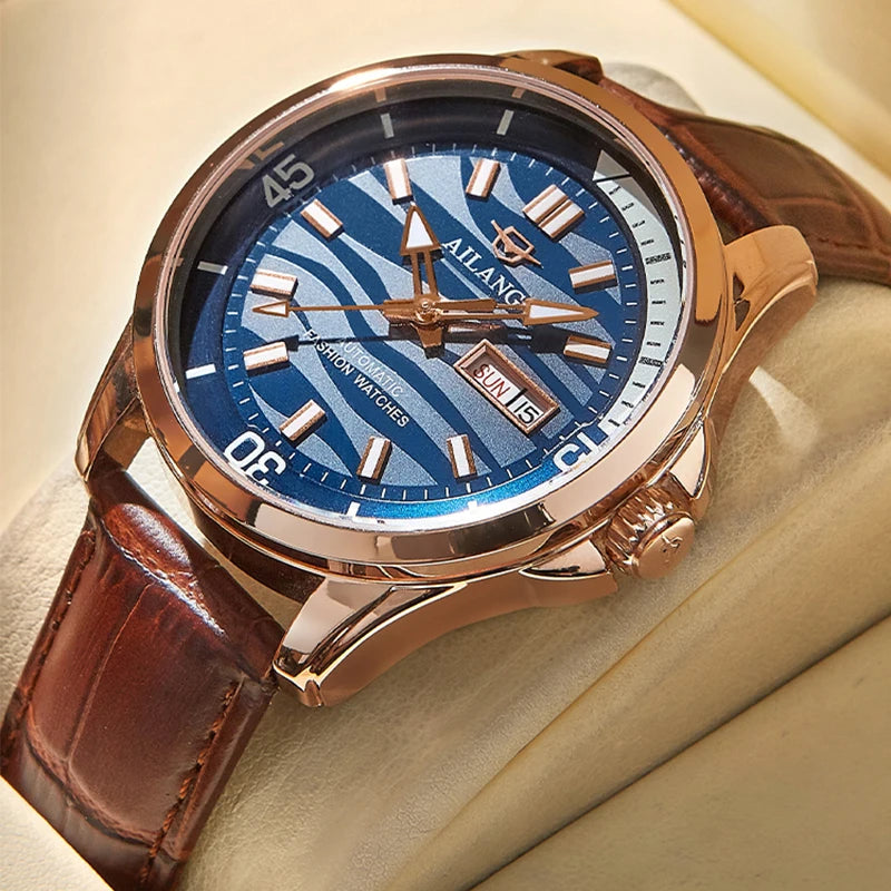 The new AILANG Relogio Masculino automatic mechanical men's watch fashion leather sports watch luxury brand men's watch