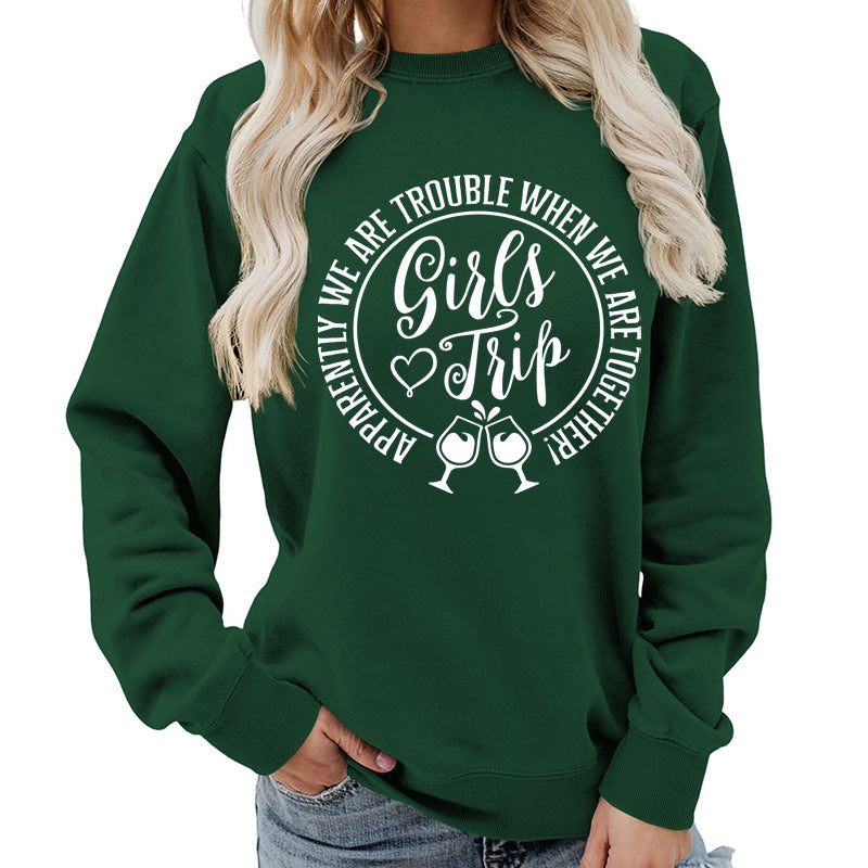Premium Cotton Blend Printed Sweatshirt — Black | KIMLUD