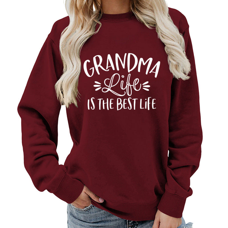 Oversized Other Pattern Sweatshirt — Burgundy | KIMLUD