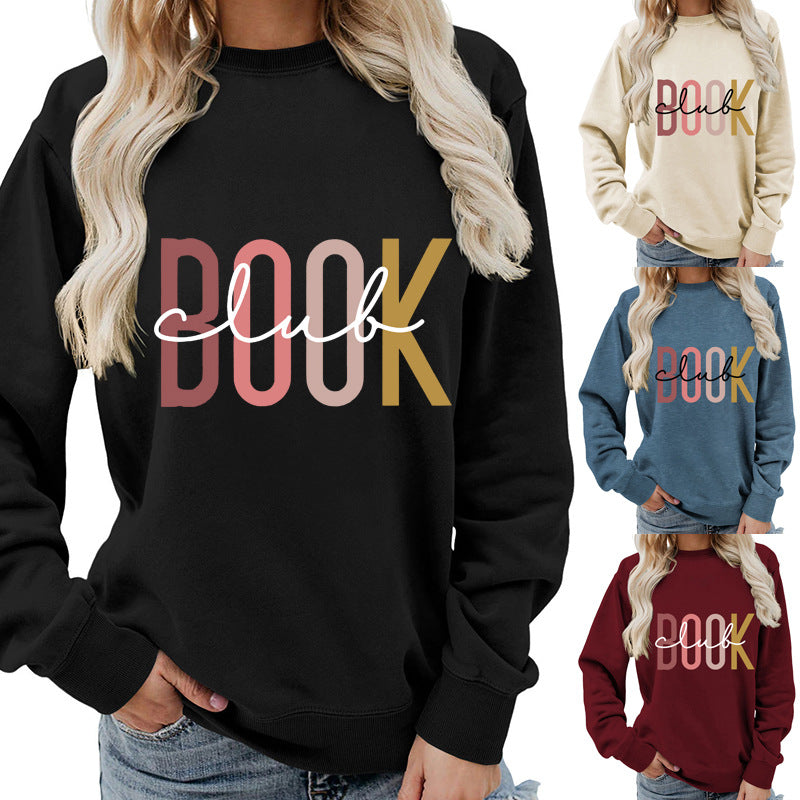 Oversized Cotton Blend Graphic Sweatshirt — Black | KIMLUD